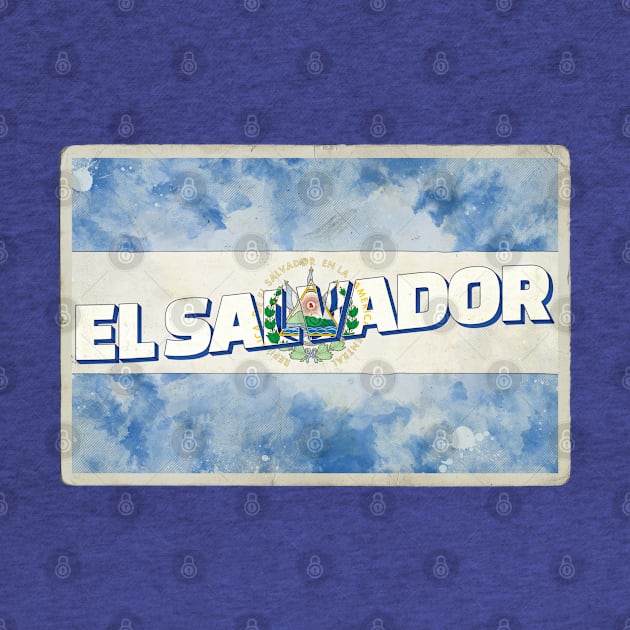 El Salvador Vintage style retro souvenir by DesignerPropo